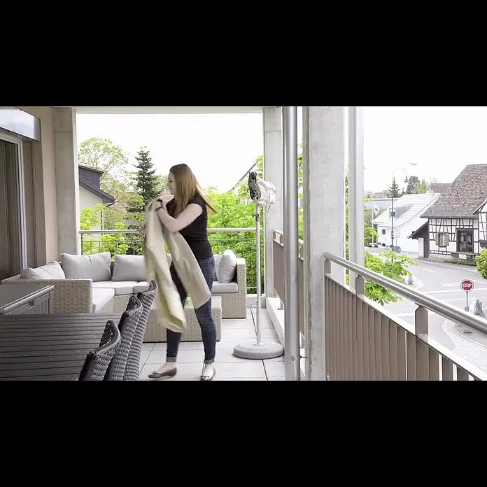 Suncomfort Parasol de balcón Flex Roof - Crudo, 210 x 150 cm, Aluminio - Flex Roof - Suncomfort by Glatz