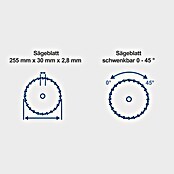 Scheppach Tischkreissäge HS100S (2.000 W, Durchmesser Sägeblatt: 250 mm, Schnitttiefe bei 90 °: 85 mm) | BAUHAUS