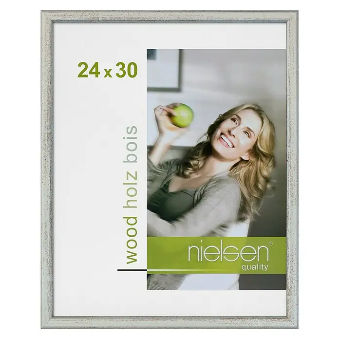 Nielsen Holzrahmen Zoom - 24 x 30 cm, Silber - Bilderrahmen aus Holz mit den Maßen 24x30 cm, ideal zum Einrahmen von Fotos oder Kunstwerken und zum Aufwerten der Inneneinrichtung.