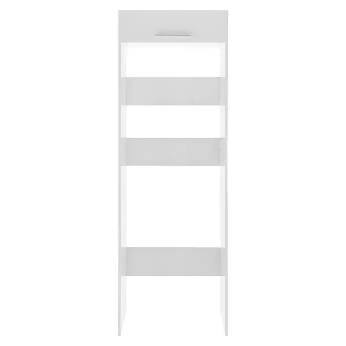 Respekta Waschmaschinenschrank Clara - L x B: 67,6 x 167,4 cm, Weiß, Mit 2 x Waschmaschinenschrank, Wäscheschrank & Hochschrank - Aufnahme eines weißen, mehrstöckigen Regals mit einer Schublade an der Oberseite. Das Regal ist schlicht und modern gestaltet.