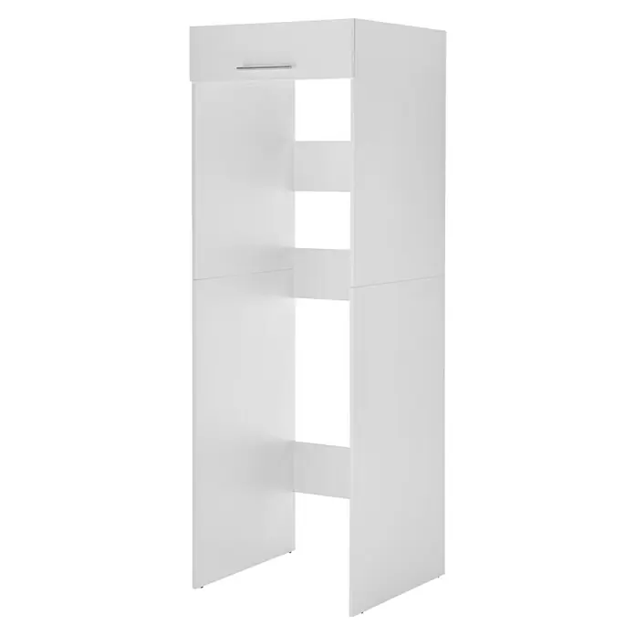 Respekta Waschmaschinenschrank Clara - L x B: 67,6 x 167,4 cm, Weiß, Mit 2 x Waschmaschinenschrank, Wäscheschrank & Hochschrank - Weißes Regal mit Schublade, das durch seine schlichte Eleganz besticht und viel Stauraum bietet. Ideal für moderne Wohnräume.