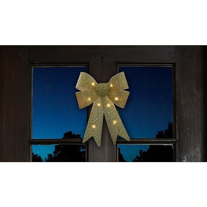 Geroma LED-Weihnachtsleuchte Schleife (L x B x H: 34 x 22 x 34 cm, Gold, Warmweiß) | BAUHAUS