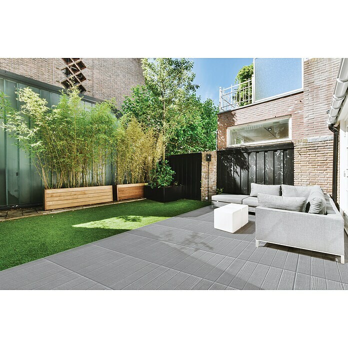 Terrassenplatte Wood (50 x 50 x 4 cm, Grey, Beton) | BAUHAUS