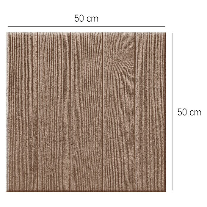 Terrassenplatte Wood (50 x 50 x 4 cm, Brown, Beton) | BAUHAUS