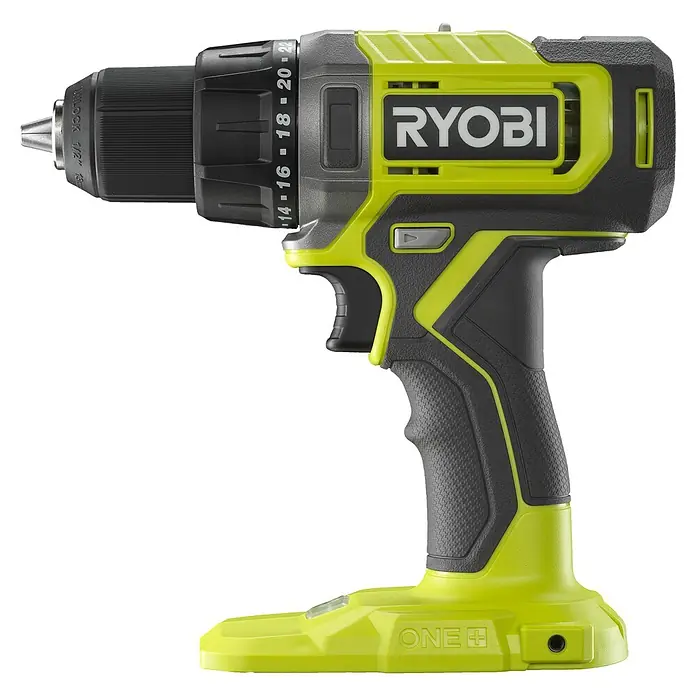 Ryobi ONE+ Akku-Bohrschrauber RDD18-0 - 18 V, Ohne Akku, 52 Nm - Ryobi Akku-Bohrschrauber mit grünem und grauem Design. Ideal für Heimwerkerprojekte und professionelle Anwendungen.