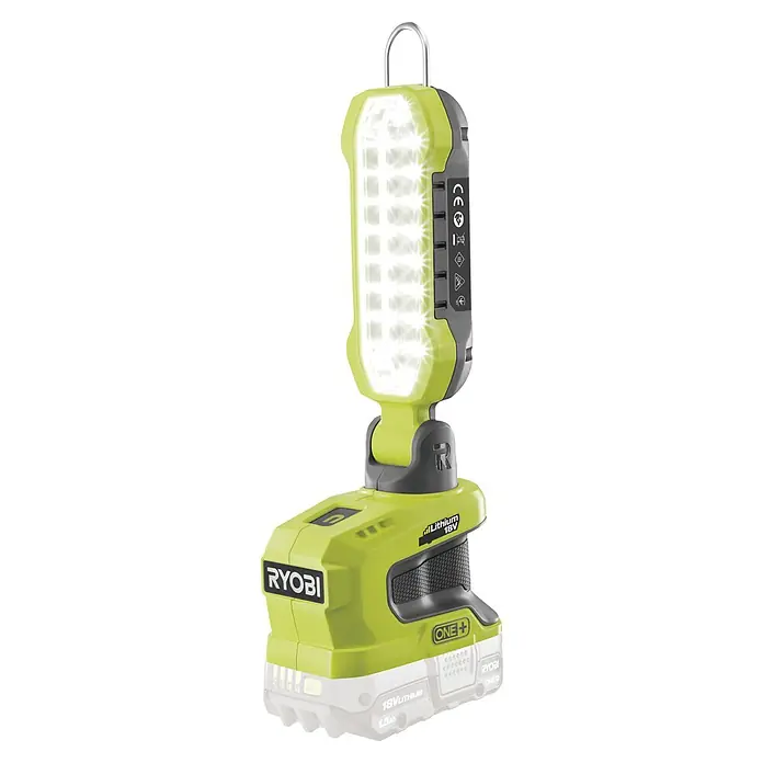 Ryobi ONE+ LED-Arbeitsleuchte R18ALP-0 - 18 V, Li-Ionen, Ohne Akku, 900 lm - Ryobi Arbeitsleuchte: Kompakt, kabellos und ideal für Baustellen. Ausgestattet mit LED für hohe Leuchtkraft und langer Betriebsdauer.