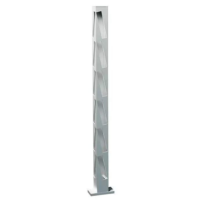 Recal Zaunpfosten Mossle - Höhe: 105,5 cm, Eckpfosten, Natur eloxiert, Aluminium - Diagonale Ansicht
