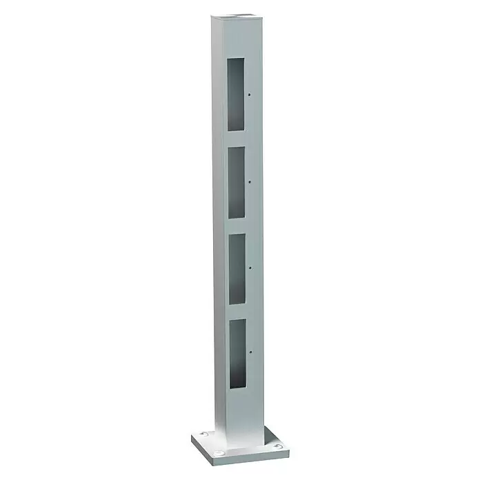 Recal Zaunpfosten Karlsdal - Höhe: 74,5 cm, Endpfosten rechts, Natur eloxiert, Aluminium - Diagonale Ansicht