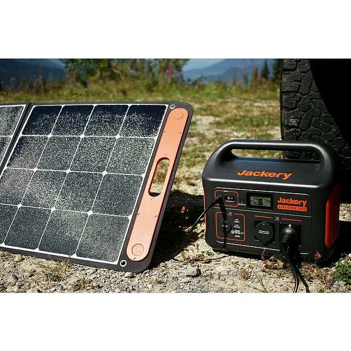 Jackery Estación de energía portátil Explorer 1000 EU - 1.000 Wh, Negro, 45,4 Ah - Estación de energía Jackery Explorer 1000 y panel solar para suministro fuera de red.