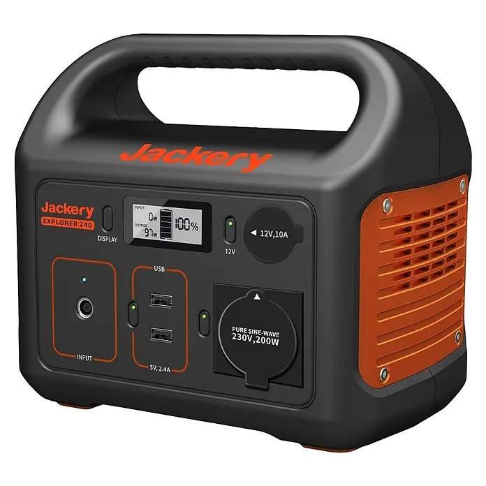 Jackery Estación de energía portátil Explorer 240 Pro EU - 240 Wh, Negro, 16,8 Ah - Estación de energía portátil Jackery Explorer 240 con pantalla, puertos USB y enchufe para uso móvil.