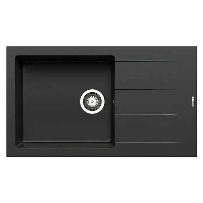 Pyramis Einbauspüle Athlos Plus - B x L: 86 x 50 cm, Carbon - Hier ist eine hochwertige, rechteckige Küchenspüle in Schwarz mit einer Abtropffläche. Diese Spüle vereint Funktionalität und modernes Design.