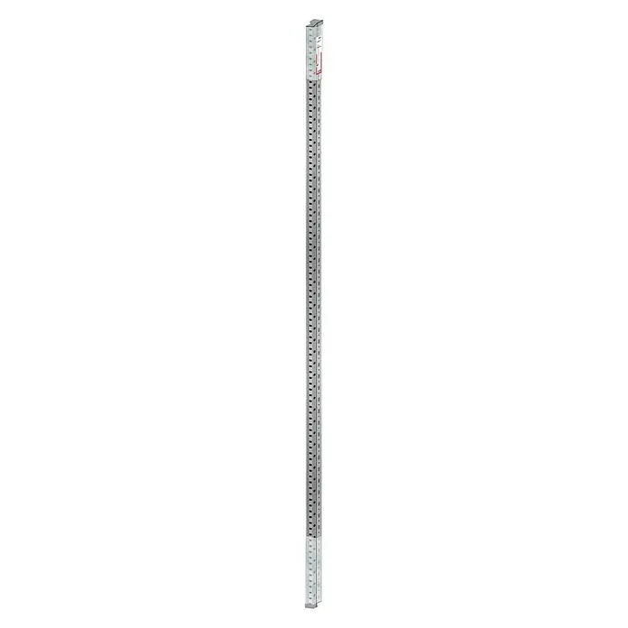 Scholz System Regalpfosten Anbauelement - Länge: 300 cm - Profilschiene mit metrischen Markierungen zur präzisen Montage von Bauteilen. Die Schiene ist stabil und bietet vielseitige Befestigungsmöglichkeiten.
