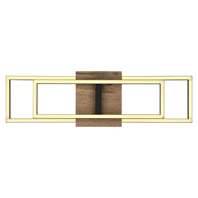 Globo LED-Deckenleuchte KENDRA - 18 W, L x B x H: 60 x 15 x 10 cm, Schwarz-matt, Warmweiß - Moderne LED-Deckenleuchte mit Holzdetails und rechteckigem Design für eine stilvolle Beleuchtung in jedem Raum.