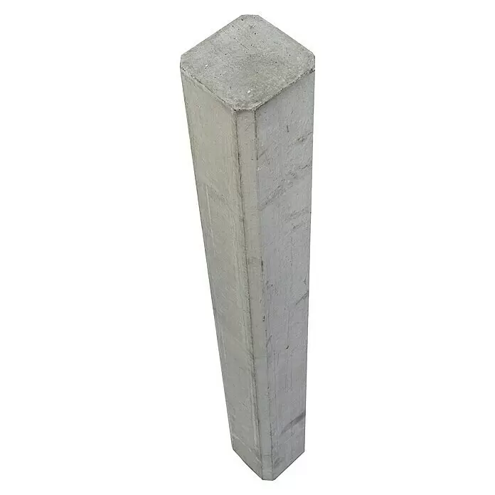 Gardendreams Betonfuß - Ohne Ablauf, Passend für: Aluminiumpfosten 11 × 11 cm - Grauer quadratischer Betonpfeiler mit rauer Oberfläche.