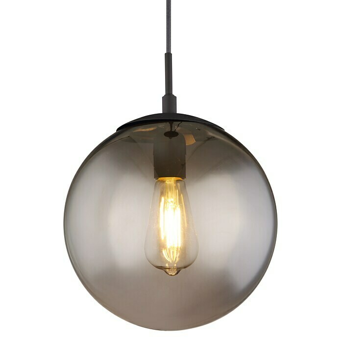 Globo Pendelleuchte rund BLAMA (40 W, Ø x H: 25 x 120 cm, Schwarz-matt, E27) | BAUHAUS