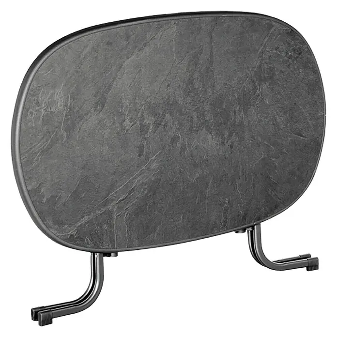 Sieger Gartentisch - L x B x H: 140 x 90 x 72 cm, Stahl, Mecalit, Oval, Anthrazit/Eisengrau - Moderner Tisch mit grauer Platte und Metallgestell für stilvolle Akzente. Perfekt für Esszimmer oder Wohnbereich.