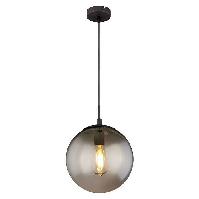 Globo Pendelleuchte rund BLAMA (40 W, Ø x H: 25 x 120 cm, Schwarz-matt, E27) | BAUHAUS