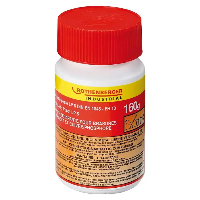 Rothenberger Industrial Hartlötpaste LP 5 - 160 g - ROTHENBERGER Hartlötpaste LP 5: Ideal für Metallverbindungen. Die Paste ist für Stahl, Kupfer und Kupferlegierungen geeignet.