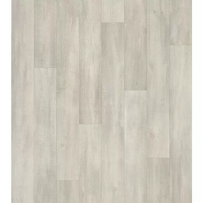 Beauflor PVC-Boden Meterware Hermes - 400 cm, Grau, Wood 21 - Hellgrauer Holzdielenboden mit feiner Maserung.
