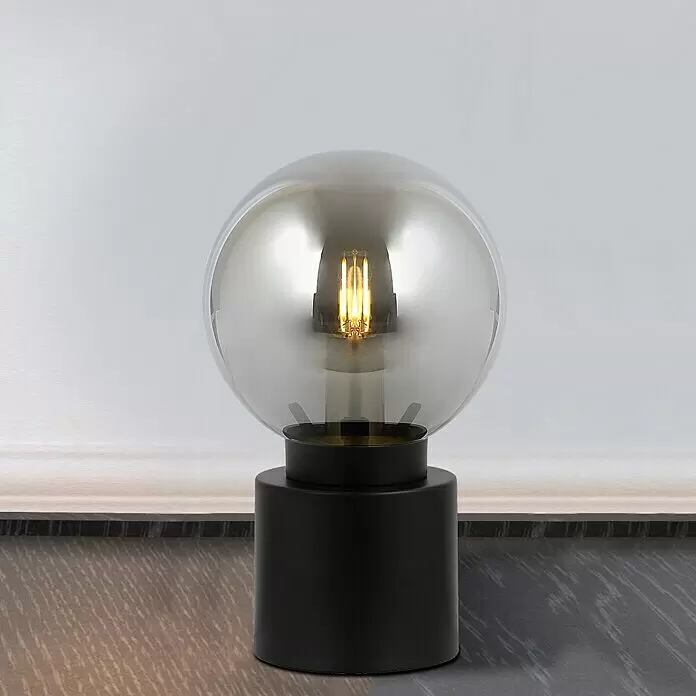 Globo Tischleuchte rund MARKA - 25 W, Ø x H: 15 x 24,5 cm, Schwarz-matt, E14 - Bildausschnitt
