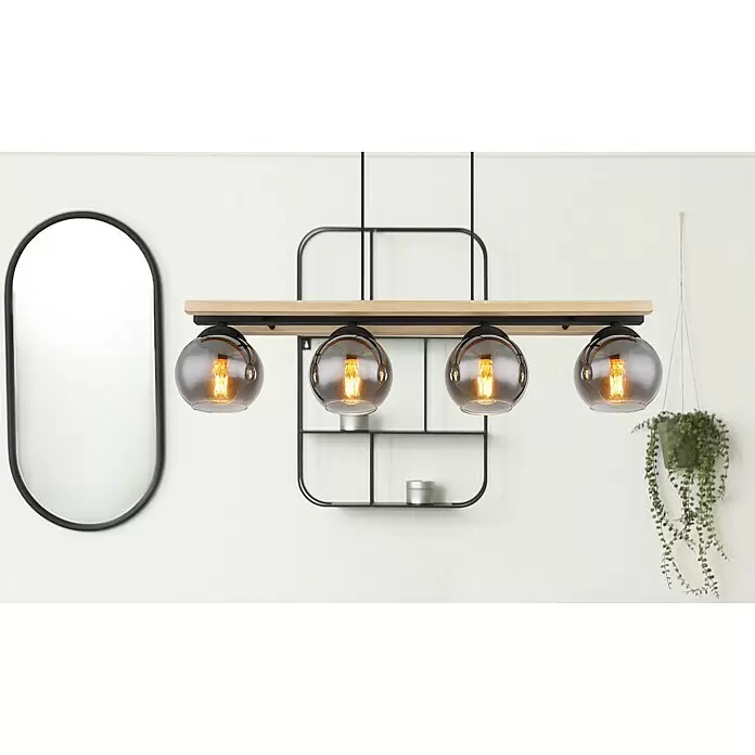 Globo Pendelleuchte CONNI - Anzahl Leuchtmittel: 4 Stk., 25 W, L x B x H: 85 x 15 x 120 cm, E27 - Bildausschnitt