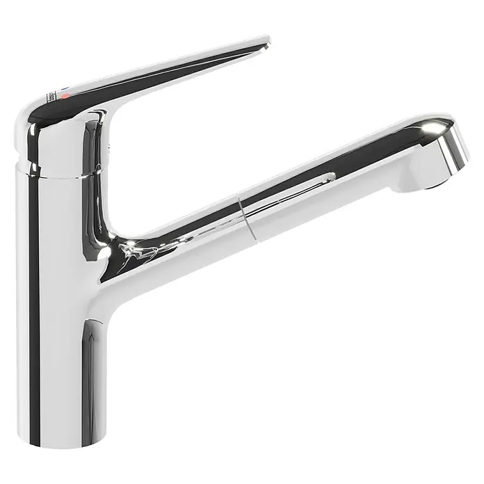Hansgrohe Focus M41 Spültischarmatur Focus M42 - Chrom, Glänzend - Glänzender, moderner Einhebelmischer aus Chrom mit Ausziehbrause für die Küche, perfekt für stilvolle Küchen.