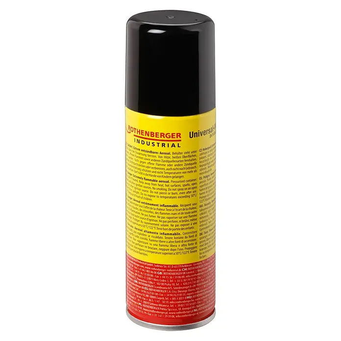 Rothenberger Industrial Gas-Nachfüllkartusche - 100 ml - Dose Rothenberger Universal-Industriespray, extrem entzündbares Aerosol zur vielseitigen Anwendung in Industrie und Handwerk.