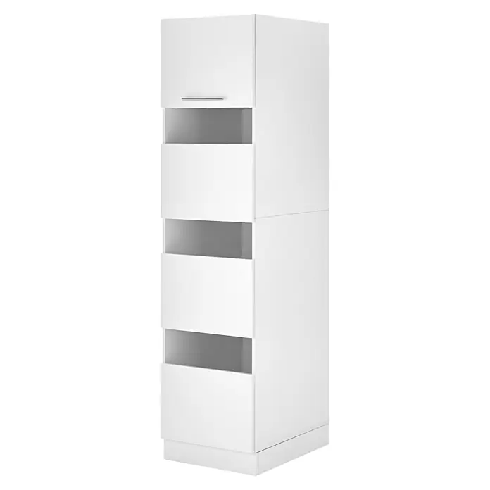 Respekta Waschmaschinenschrank Clara - L x B: 67,6 x 167,4 cm, Weiß, Mit 2 x Waschmaschinenschrank, Wäscheschrank & Hochschrank - Weißer Hochschrank mit mehreren Schubladen und einem Schrankfach, ideal für zusätzlichen Stauraum in Küche oder Bad.