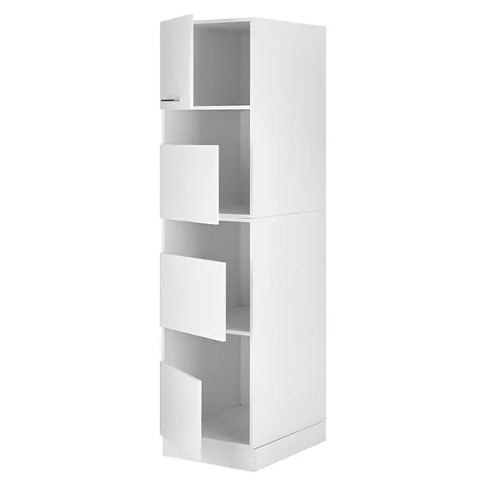 Respekta Wäscheschrank Clara - B x L: 50 x 67,6 cm, Weiß - Ein schlanker, weißer Hochschrank mit mehreren Fächern und Türen, ideal für zusätzlichen Stauraum.