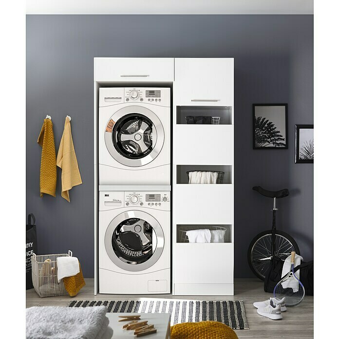 Respekta Waschmaschinenschrank Clara (L x B: 67,6 x 117,4 cm, Weiß, Mit  Wäscheschrank & Waschmaschinenschrank) | BAUHAUS