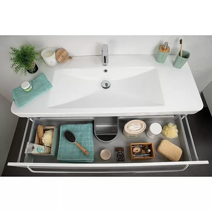 Lanzet K2 Badmöbel-Set K222W2 - 117,9 cm, Weiß - Stimmungsaufnahme