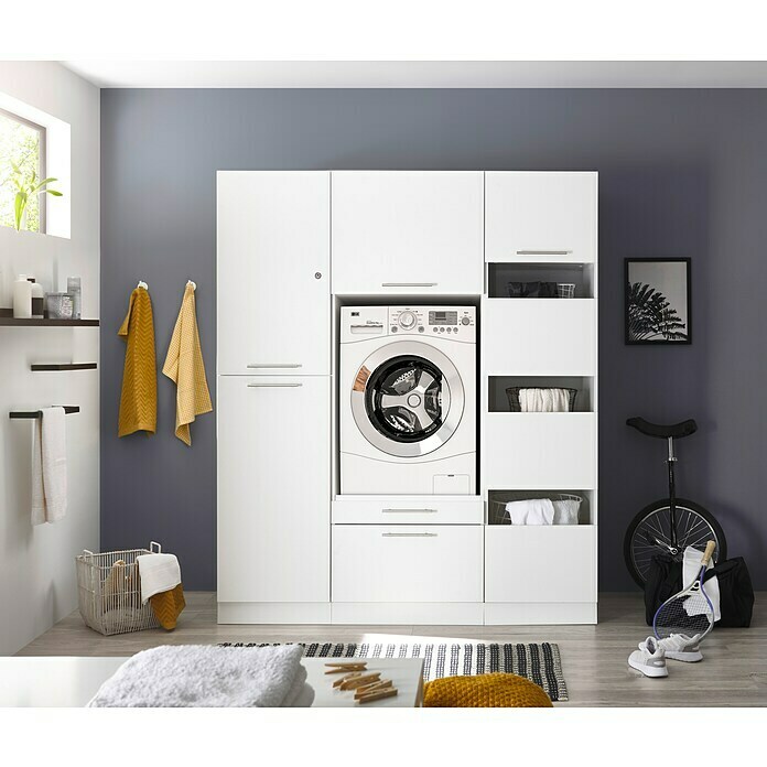 Respekta Waschmaschinenschrank Clara (L 167,4 x cm, x 67,6 2 | x B: Weiß, Hochschrank) Waschmaschinenschrank, & BAUHAUS Wäscheschrank Mit