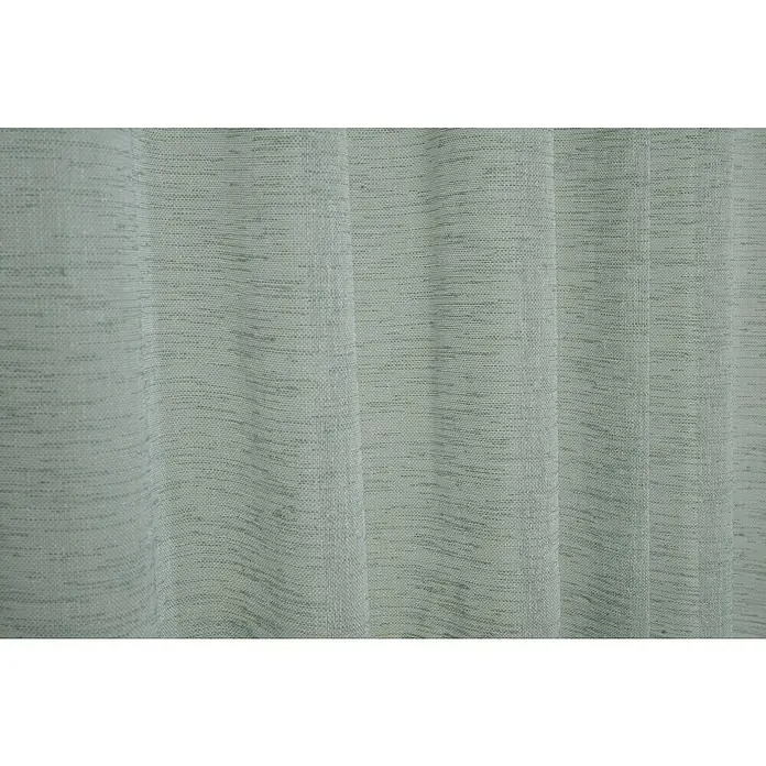 Elbersdrucke Schlaufenschal Liem - Mint, B x H: 140 x 255 cm, 100 % Polyester - Nahaufnahme eines sanft strukturierten, hellgrauen Vorhangs, der subtile Eleganz und dezentes Design für modernes Wohnen bietet.