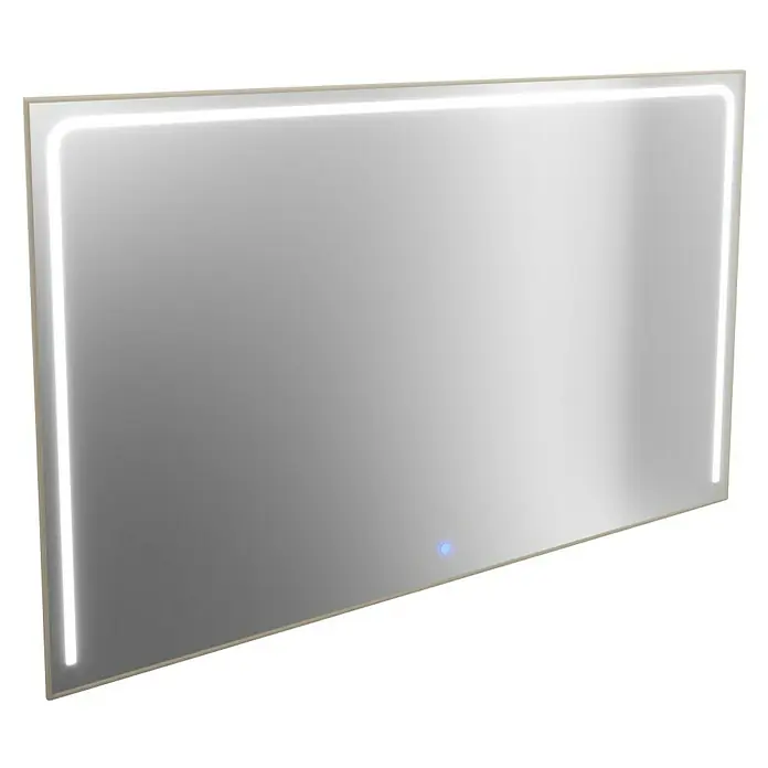 Camargue Nature Badmöbel-Set NA101D - 100 cm, Weiß, 2 Hahnlöcher - Beleuchteter rechteckiger Spiegel mit LED-Rahmen für Badezimmer und andere Räume, der ein modernes und elegantes Design bietet.