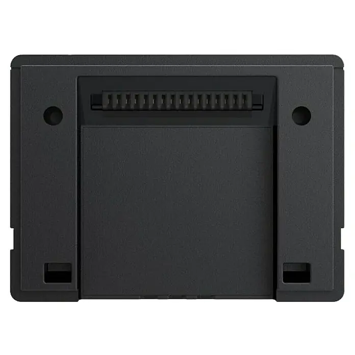 EcoFlow Batterie Glacier - 1 Stk. - Detaillierte Aufnahme einer schwarzen Soundbar von hinten, die das schlichte Design und die Anschlüsse hervorhebt.