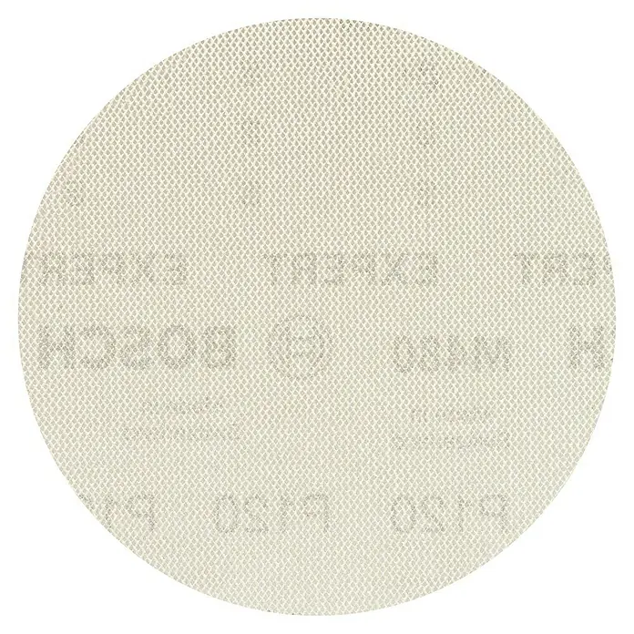 Bosch Expert Schleifgitter-Set M480 - Körnung: 120, Durchmesser: 225 mm, 5 Stk. - Nahaufnahme eines Bosch Expert M480 Schleifpapiers mit Körnung P150, ideal zum Schleifen verschiedener Materialien.