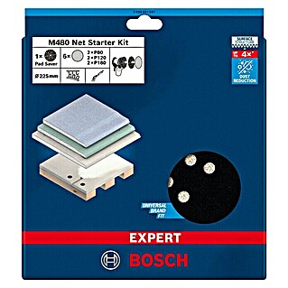 Bosch Expert Schleifgitter-Set M480 (Durchmesser: 225 mm, je 2 x P80/120/180, 1 x Schleiftellerschoner, 7 -tlg.)