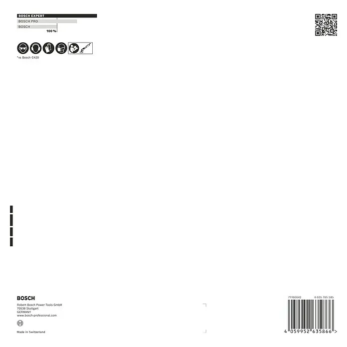 Bosch Expert Schleifgitter-Set M480 - Körnung: 80, Durchmesser: 225 mm, 5 Stk. - Bosch Produktverpackung mit Informationen zu Produktlinie, Leistung und Herstellerdetails sowie Barcode und QR-Code.