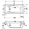 Ottofond Whirlpool Santos (170 x 75 cm, Sanitäracryl, Weiß, Premium) | BAUHAUS