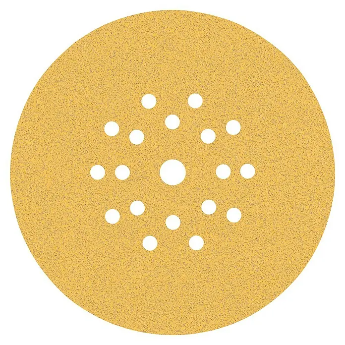 Bosch Expert Haftschleifscheiben C470 - Durchmesser: 225 mm, Körnung: 80, 5 Stk. - Abbildung eines Schleifpapiers mit Löchern, ideal zum Schleifen von Oberflächen mit hoher Staubentwicklung.
