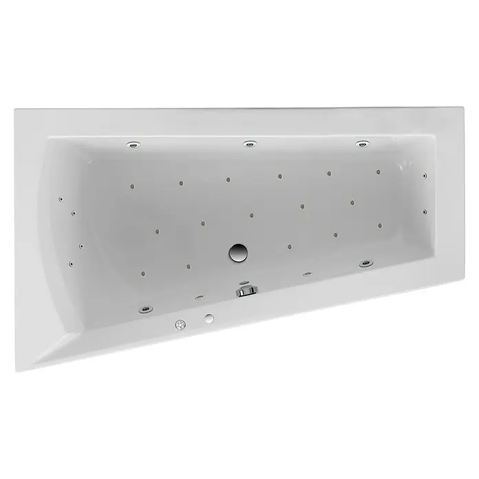 Ottofond Whirlpool Cebu 1 - 160 x 100 cm, Sanitäracryl, Weiß, Exklusiv, Linksseitig - Weisse rechteckige Whirlpool-Badewanne mit integrierten Düsen für ein luxuriöses Badeerlebnis.