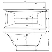 Ottofond Whirlpool Tacoma (170 x 75 cm, Sanitäracryl, Weiß, Premium) | BAUHAUS