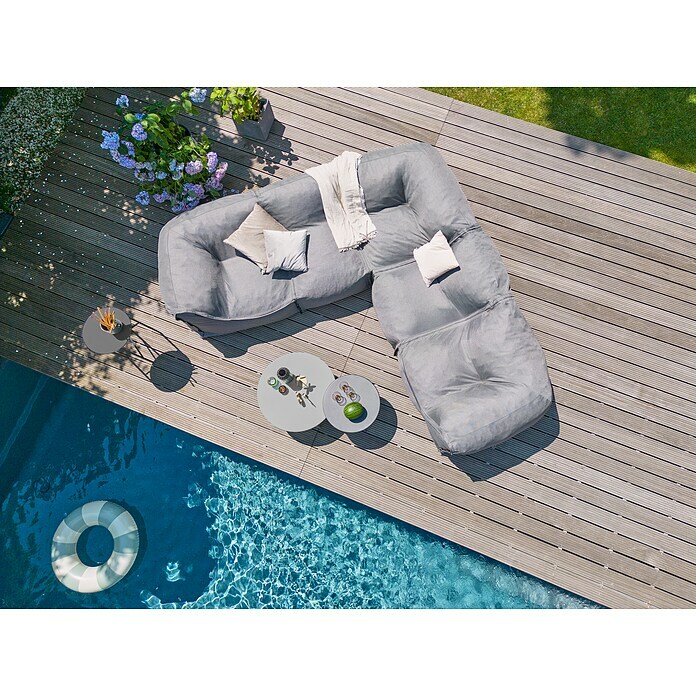 Sunfun Loungemöbel-Set modular mit Beistelltisch Envy (8 -tlg., Grau/Schwarz, 3 Ecken; 2 Mitten; 3 Tische) | BAUHAUS