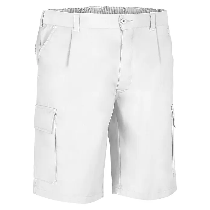 Pantalones cortos de trabajo para hombre Desert - M, Blanco - Estos pantalones cortos cargo blancos con pliegues y un diseño práctico son ideales para actividades de ocio o un look casual.
