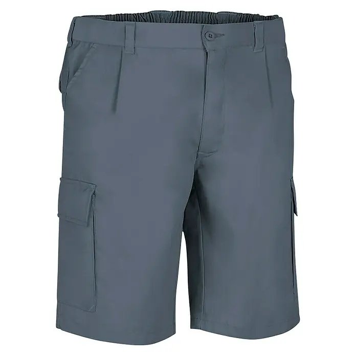 Pantalones cortos de trabajo para hombre Desert - S, Gris - Pantalones cortos cargo grises con cintura elástica y cierre de botón, ideales para comodidad y funcionalidad diaria.
