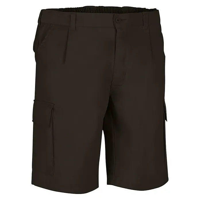 Pantalones cortos de trabajo para hombre Desert - S, Negro - Pantalones cortos cargo marrones para hombre con cintura elástica, cierre de botón y prácticos bolsillos laterales. Cómodos y funcionales.