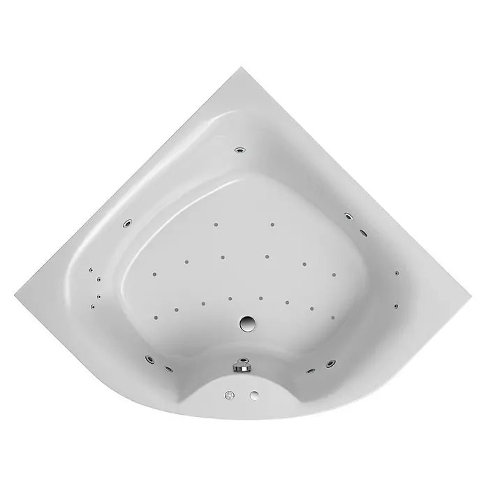 Ottofond Whirlpool Largo - 150 x 150 cm, Sanitäracryl, Weiß, Exklusiv - Ein modernes, dreieckiges Whirlpool mit mehreren Düsen für ultimative Entspannung. Ideal für die Ecke und mit elegantem Design.