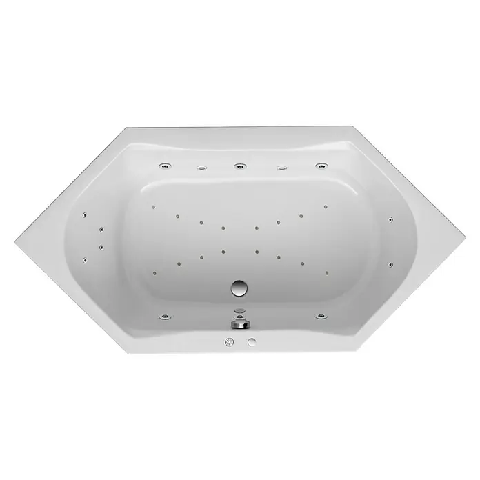 Ottofond Whirlpool Grenada200 x 100 cm, Sanitäracryl, Weiß, Exklusiv - Ein weisses Eckwhirlpool mit vielen Düsen für eine entspannende Massage. Der Whirlpool hat eine moderne, elegante Optik.