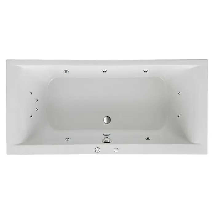 Ottofond Whirlpool Palermo170 x 80 cm, Sanitäracryl, Weiß, Komfort - Nahaufnahme einer weißen Whirlpool-Badewanne, die ihre entspannenden Funktionen hervorhebt.
