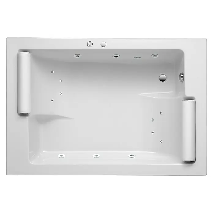Ottofond Whirlpool Ontario - 195 x 135 cm, Sanitäracryl, Weiß, Komfort - Weisse Whirlpool-Badewanne mit Kopfstützen, Düsen und Bedienelementen für ein entspannendes Badeerlebnis. Das perfekte Bad für Wellness.